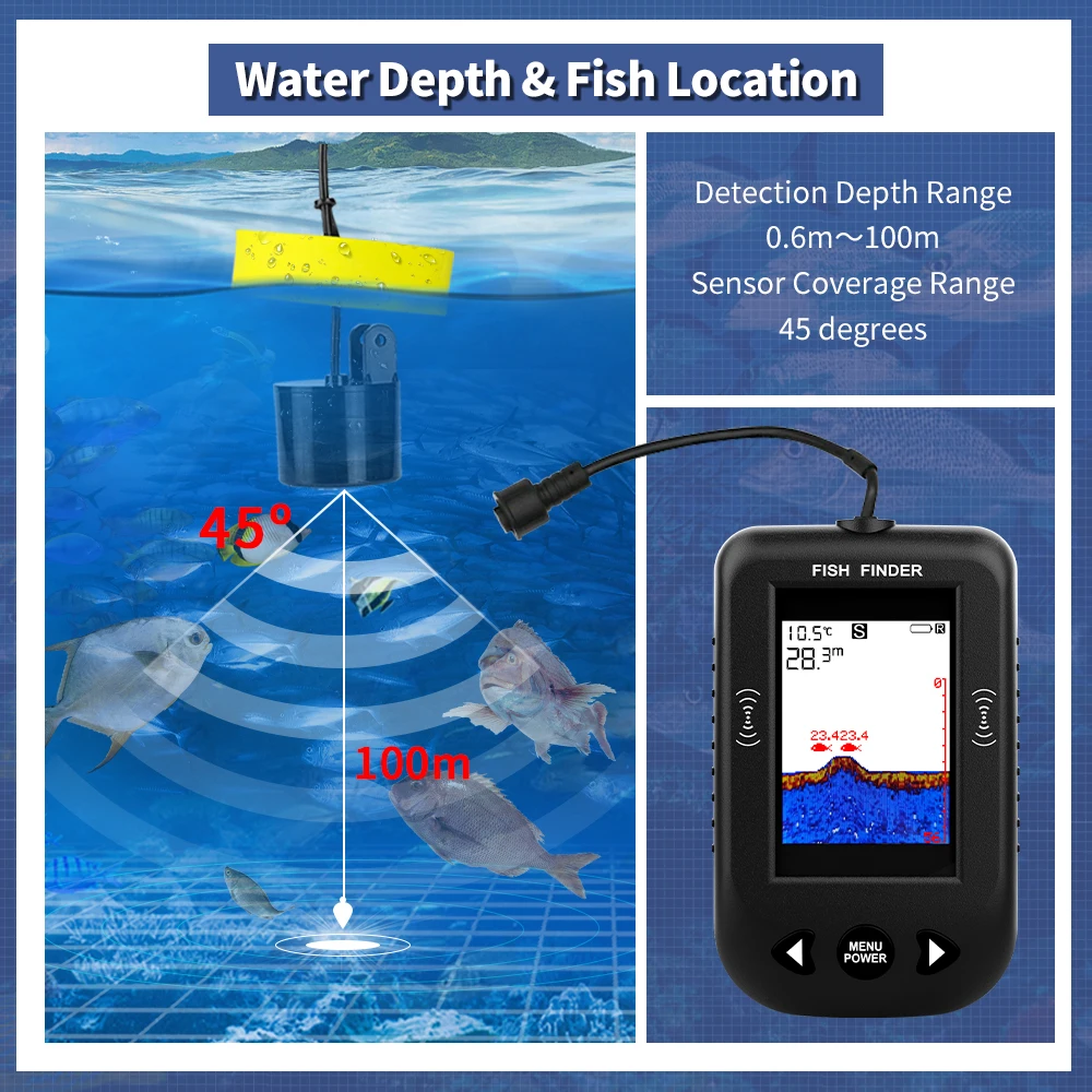 에르창 XF03 어군탐지기 45도 100M 휴대용 어군 - Fishing Depth Finder 리뷰 및 가격