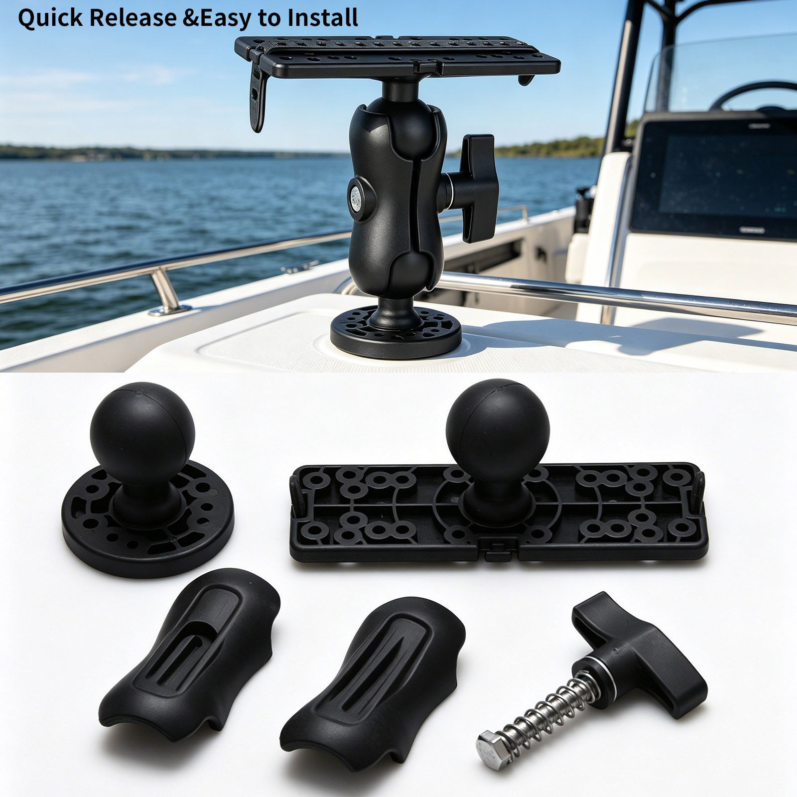 360 °   조절 가능한 어군 탐지기 마운트, 듀얼  - Fish Finder Mount 리뷰 및 가격