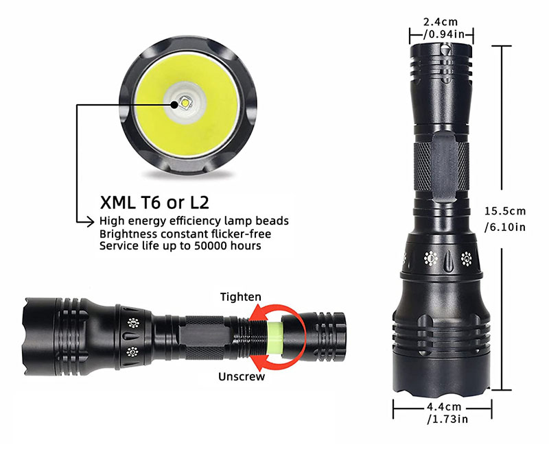 다이빙 램프 휴대용 10W T6 L2 LED 18650 - Fish Finder Charger 리뷰 및 가격